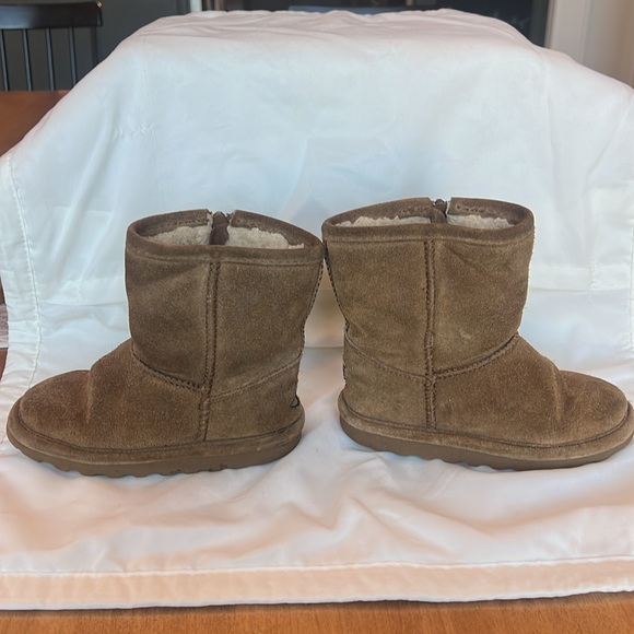 Bearpaw boots Unisex girl tan brown suede faux fur lined Size 10 preloved - Picture 7 of 7